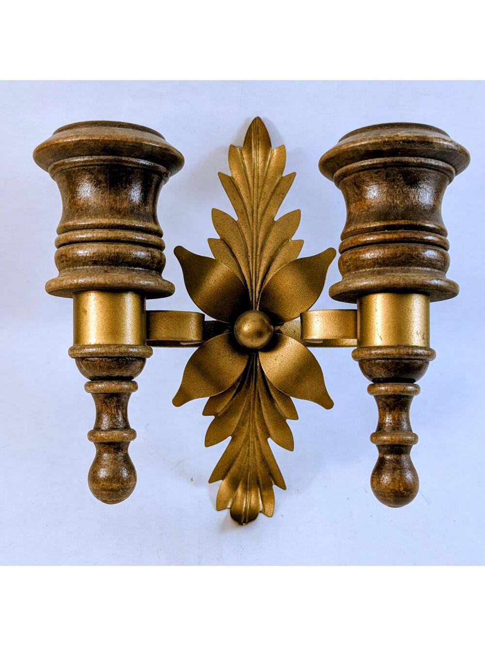 Homco Double Sconce Taper Candle Holder - Set of 2